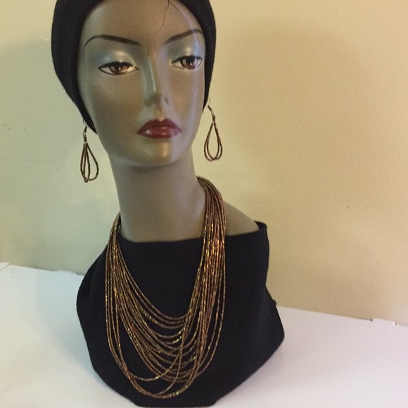 Paparazzi Accessories - Ice Age Radiance Copper Necklace and Earring Set